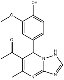 1-[7-(4-HYDROXY-3-METHOXYPHENYL)-5-METHYL-4,7-DIHYDRO[1,2,4]TRIAZOLO[1,5-A]PYRIMIDIN-6-YL]-1-ETHANONE Struktur