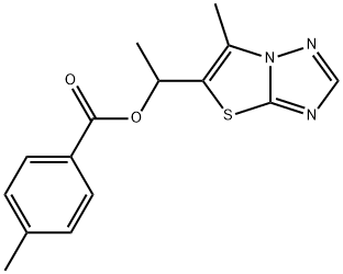 1-(6-METHYL[1,3]THIAZOLO[3,2-B][1,2,4]TRIAZOL-5-YL)ETHYL 4-METHYLBENZENECARBOXYLATE Struktur