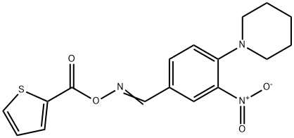 1-[2-NITRO-4-(([(2-THIENYLCARBONYL)OXY]IMINO)METHYL)PHENYL]PIPERIDINE Struktur