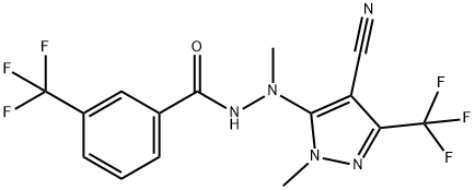 N'-[4-CYANO-1-METHYL-3-(TRIFLUOROMETHYL)-1H-PYRAZOL-5-YL]-N'-METHYL-3-(TRIFLUOROMETHYL)BENZENECARBOHYDRAZIDE Struktur