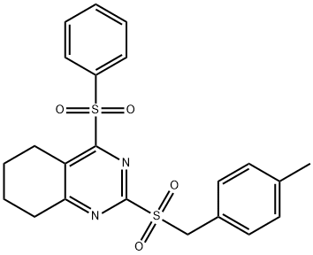 2-[(4-METHYLBENZYL)SULFONYL]-4-(PHENYLSULFONYL)-5,6,7,8-TETRAHYDROQUINAZOLINE Struktur