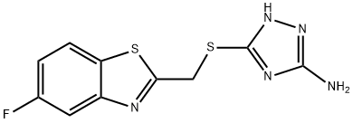 5-([(5-FLUORO-1,3-BENZOTHIAZOL-2-YL)METHYL]SULFANYL)-4H-1,2,4-TRIAZOL-3-AMINE Struktur