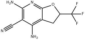 4,6-DIAMINO-2-(TRIFLUOROMETHYL)-2,3-DIHYDROFURO[2,3-B]PYRIDINE-5-CARBONITRILE Struktur