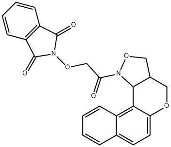 2-(2-[3A,11C-DIHYDRO-3H-BENZO[5,6]CHROMENO[4,3-C]ISOXAZOL-1(4H)-YL]-2-OXOETHOXY)-1H-ISOINDOLE-1,3(2H)-DIONE Struktur