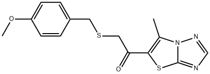 2-[(4-METHOXYBENZYL)SULFANYL]-1-(6-METHYL[1,3]THIAZOLO[3,2-B][1,2,4]TRIAZOL-5-YL)-1-ETHANONE Struktur