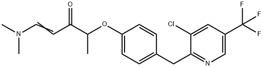 (E)-4-(4-([3-CHLORO-5-(TRIFLUOROMETHYL)-2-PYRIDINYL]METHYL)PHENOXY)-1-(DIMETHYLAMINO)-1-PENTEN-3-ONE Struktur