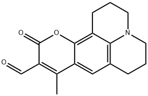 8-METHYL-10-OXO-2,3,5,6-TETRAHYDRO-1H,4H,10H-11-OXA-3A-AZA-BENZO[DE]ANTHRACENE-9-CARBALDEHYDE Struktur