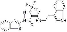 (Z)-4-(1-(2-(1H-INDOL-3-YL)ETHYLAMINO)ETHYLIDENE)-1-(BENZO[D]THIAZOL-2-YL)-3-(TRIFLUOROMETHYL)-1H-PYRAZOL-5(4H)-ONE Struktur