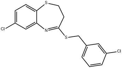 3-CHLOROBENZYL 7-CHLORO-2,3-DIHYDRO-1,5-BENZOTHIAZEPIN-4-YL SULFIDE Struktur