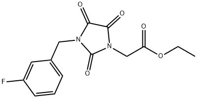 ETHYL 2-[3-(3-FLUOROBENZYL)-2,4,5-TRIOXO-1-IMIDAZOLIDINYL]ACETATE Struktur