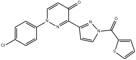 1-(4-CHLOROPHENYL)-3-[1-(2-THIENYLCARBONYL)-1H-PYRAZOL-3-YL]-4(1H)-PYRIDAZINONE Struktur