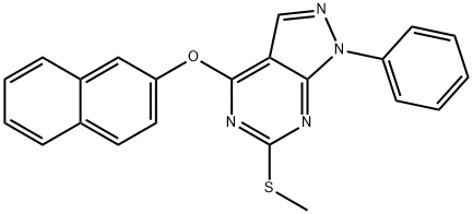 6-(METHYLSULFANYL)-1-PHENYL-1H-PYRAZOLO[3,4-D]PYRIMIDIN-4-YL 2-NAPHTHYL ETHER Struktur