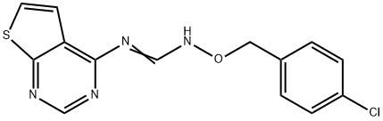 N'-[(4-CHLOROBENZYL)OXY]-N-THIENO[2,3-D]PYRIMIDIN-4-YLIMINOFORMAMIDE Struktur