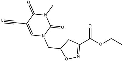 ETHYL 5-([5-CYANO-3-METHYL-2,4-DIOXO-3,4-DIHYDRO-1(2H)-PYRIMIDINYL]METHYL)-4,5-DIHYDRO-3-ISOXAZOLECARBOXYLATE Struktur