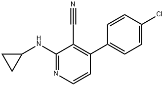 4-(4-CHLOROPHENYL)-2-(CYCLOPROPYLAMINO)NICOTINONITRILE Struktur