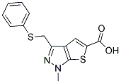 1-METHYL-3-[(PHENYLSULFANYL)METHYL]-1H-THIENO[2,3-C]PYRAZOLE-5-CARBOXYLIC ACID Struktur