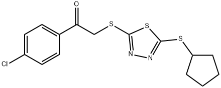 1-(4-CHLOROPHENYL)-2-([5-(CYCLOPENTYLSULFANYL)-1,3,4-THIADIAZOL-2-YL]SULFANYL)-1-ETHANONE Struktur