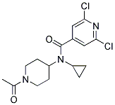 N-(1-ACETYLPIPERIDIN-4-YL)-2,6-DICHLORO-N-(CYCLOPROPYL)PYRIDINE-4-CARBOXAMIDE Struktur