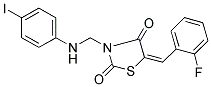 (5E)-5-(2-FLUOROBENZYLIDENE)-3-{[(4-IODOPHENYL)AMINO]METHYL}-1,3-THIAZOLIDINE-2,4-DIONE Struktur