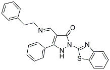 (E)-1-(BENZO[D]THIAZOL-2-YL)-4-((PHENETHYLIMINO)METHYL)-3-PHENYL-1,2-DIHYDROPYRAZOL-5-ONE Struktur