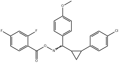 1-[(([[2-(4-CHLOROPHENYL)CYCLOPROPYL](4-METHOXYPHENYL)METHYLENE]AMINO)OXY)CARBONYL]-2,4-DIFLUOROBENZENE Struktur