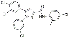 N-(4-CHLORO-2-METHYLPHENYL)-1-(3-CHLOROPHENYL)-5-(3,4-DICHLOROPHENYL)-1H-PYRAZOLE-3-CARBOXAMIDE Struktur