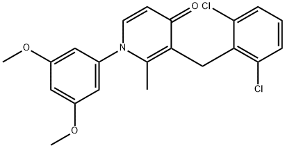 3-(2,6-DICHLOROBENZYL)-1-(3,5-DIMETHOXYPHENYL)-2-METHYL-4(1H)-PYRIDINONE Struktur