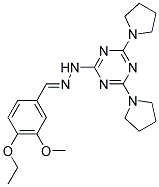 (E)-2-(2-(4-ETHOXY-3-METHOXYBENZYLIDENE)HYDRAZINYL)-4,6-DI(PYRROLIDIN-1-YL)-1,3,5-TRIAZINE Struktur