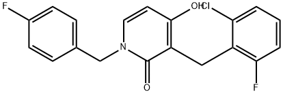 3-(2-CHLORO-6-FLUOROBENZYL)-1-(4-FLUOROBENZYL)-4-HYDROXY-2(1H)-PYRIDINONE Struktur