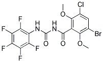 N-(3-BROMO-5-CHLORO-2,6-DIMETHOXYBENZOYL)-N'-(2,3,4,5,6-PENTAFLUOROPHENYL)UREA Struktur