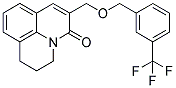 2,3-DIHYDRO-6-[3-(TRIFLUOROMETHYL)BENZYLOXYMETHYL]-(1H,5H)-BENZO[IJ]QUINOLIZIN-5-ONE Struktur