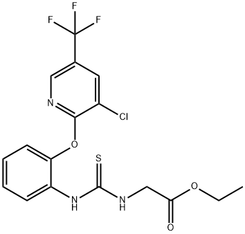 ETHYL 2-([(2-([3-CHLORO-5-(TRIFLUOROMETHYL)-2-PYRIDINYL]OXY)ANILINO)CARBOTHIOYL]AMINO)ACETATE Struktur