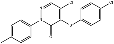 5-CHLORO-4-[(4-CHLOROPHENYL)SULFANYL]-2-(4-METHYLPHENYL)-3(2H)-PYRIDAZINONE Struktur