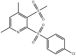 2-[(4-CHLOROPHENYL)SULFONYL]-4,6-DIMETHYL-3-(METHYLSULFONYL)PYRIDINE Struktur