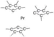 TRIS(TETRAMETHYLCYCLOPENTADIENYL)PRASEODYMIUM Struktur