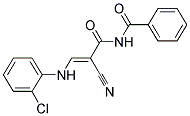 N-BENZOYL-3-(2-CHLOROANILINO)-2-CYANOACRYLAMIDE Struktur