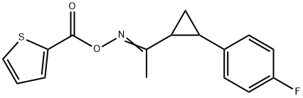 2-([((1-[2-(4-FLUOROPHENYL)CYCLOPROPYL]ETHYLIDENE)AMINO)OXY]CARBONYL)THIOPHENE Struktur