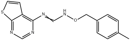 N'-[(4-METHYLBENZYL)OXY]-N-THIENO[2,3-D]PYRIMIDIN-4-YLIMINOFORMAMIDE Struktur