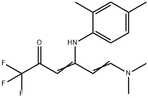 (3E,5E)-6-(DIMETHYLAMINO)-4-(2,4-DIMETHYLANILINO)-1,1,1-TRIFLUORO-3,5-HEXADIEN-2-ONE Struktur