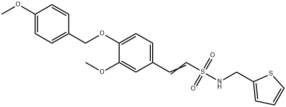 (E)-2-(3-METHOXY-4-[(4-METHOXYBENZYL)OXY]PHENYL)-N-(2-THIENYLMETHYL)-1-ETHENESULFONAMIDE Struktur