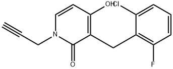 3-(2-CHLORO-6-FLUOROBENZYL)-4-HYDROXY-1-(2-PROPYNYL)-2(1H)-PYRIDINONE Struktur