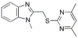 2-([(4,6-DIMETHYLPYRIMIDIN-2-YL)THIO]METHYL)-1-METHYL-1H-BENZIMIDAZOLE Struktur