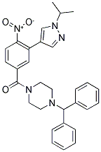 1-(DIPHENYLMETHYL)-4-[(3-(1-ISOPROPYL-(1H)-PYRAZOL-4-YL)-4-NITROPHENYL)CARBONYL]PIPERAZINE Struktur