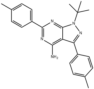 1-(TERT-BUTYL)-3,6-BIS(4-METHYLPHENYL)-1H-PYRAZOLO[3,4-D]PYRIMIDIN-4-AMINE Struktur