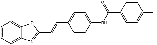 N-(4-[(E)-2-(1,3-BENZOXAZOL-2-YL)ETHENYL]PHENYL)-4-FLUOROBENZENECARBOXAMIDE Struktur