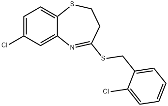 2-CHLOROBENZYL 7-CHLORO-2,3-DIHYDRO-1,5-BENZOTHIAZEPIN-4-YL SULFIDE Struktur