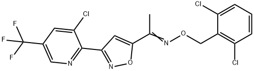 1-(3-[3-CHLORO-5-(TRIFLUOROMETHYL)-2-PYRIDINYL]-5-ISOXAZOLYL)-1-ETHANONE O-(2,6-DICHLOROBENZYL)OXIME Struktur