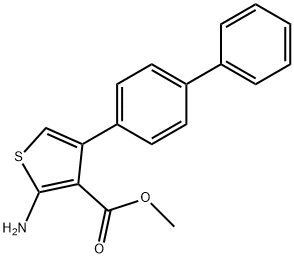 2-AMINO-4-BIPHENYL-4-YL-THIOPHENE-3-CARBOXYLIC ACID METHYL ESTER Struktur