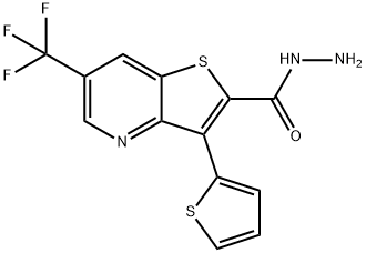 3-(2-THIENYL)-6-(TRIFLUOROMETHYL)THIENO[3,2-B]PYRIDINE-2-CARBOHYDRAZIDE Struktur