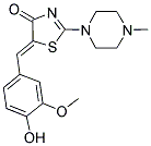 (5Z)-5-(4-HYDROXY-3-METHOXYBENZYLIDENE)-2-(4-METHYLPIPERAZIN-1-YL)-1,3-THIAZOL-4(5H)-ONE Struktur